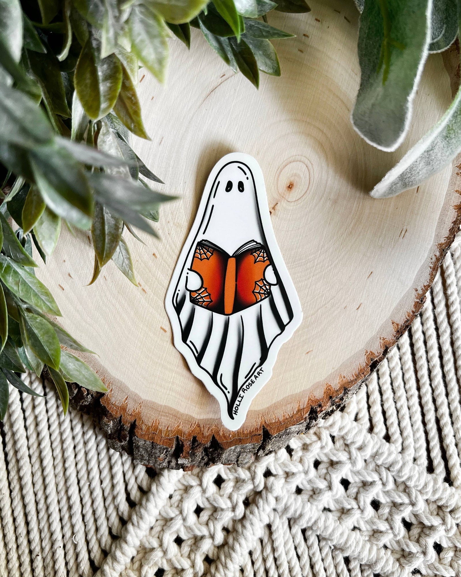 A Spooky Read Ghost Book Sticker