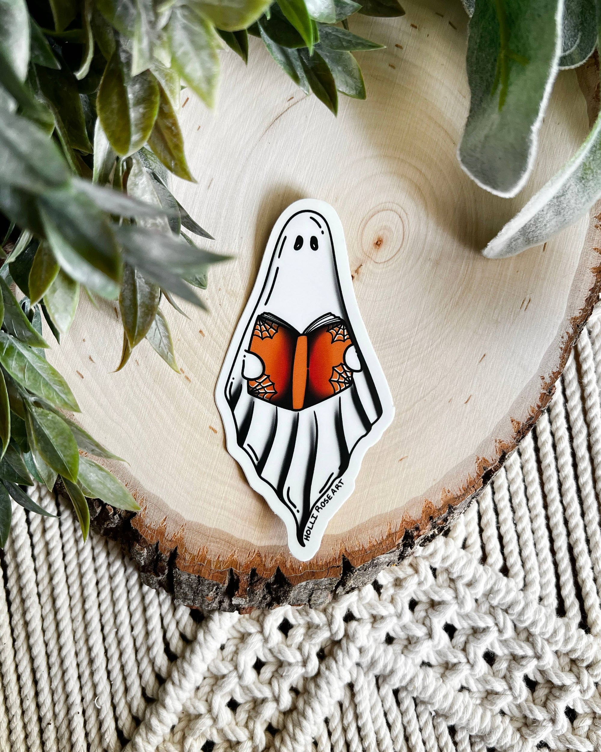 A Spooky Read Ghost Book Sticker