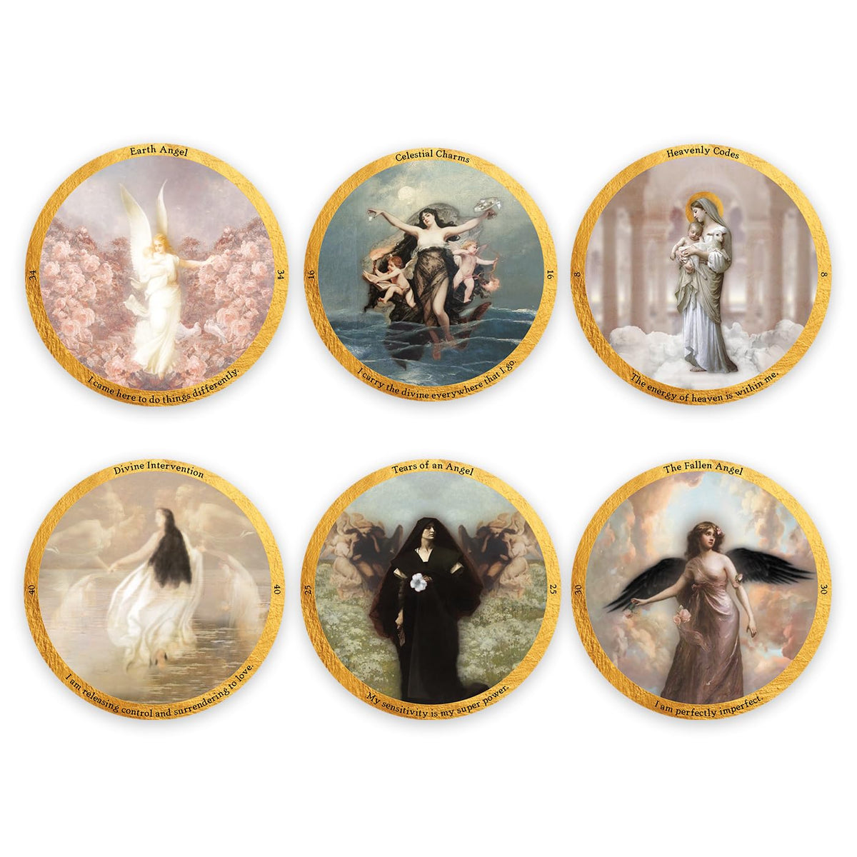 Angelic Realms Oracle: 40 Round Cards & 94-Page Guidebook