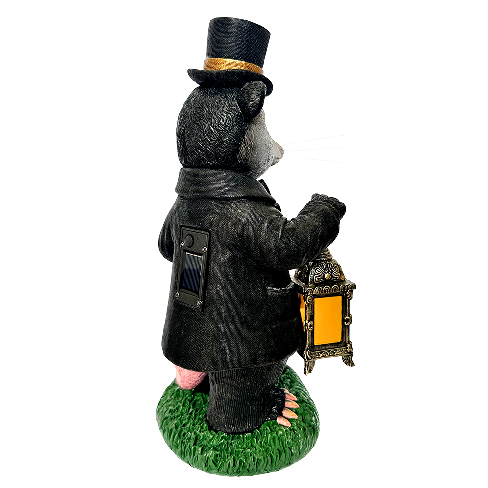 Gentleman Opossum the Victorian Nightcrawler Solar Statue
