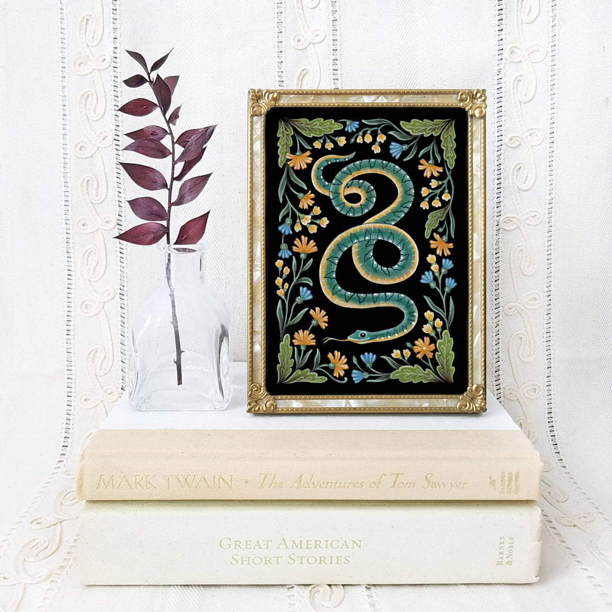 Snake Art Print Folk Decor Print