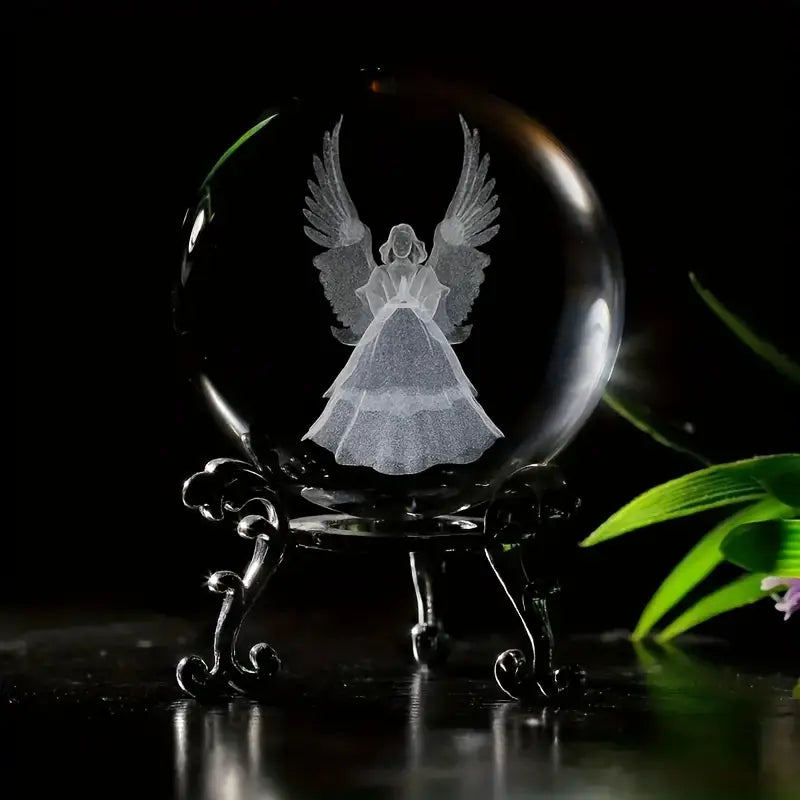 Clear Glass Sphere with Engraved Image