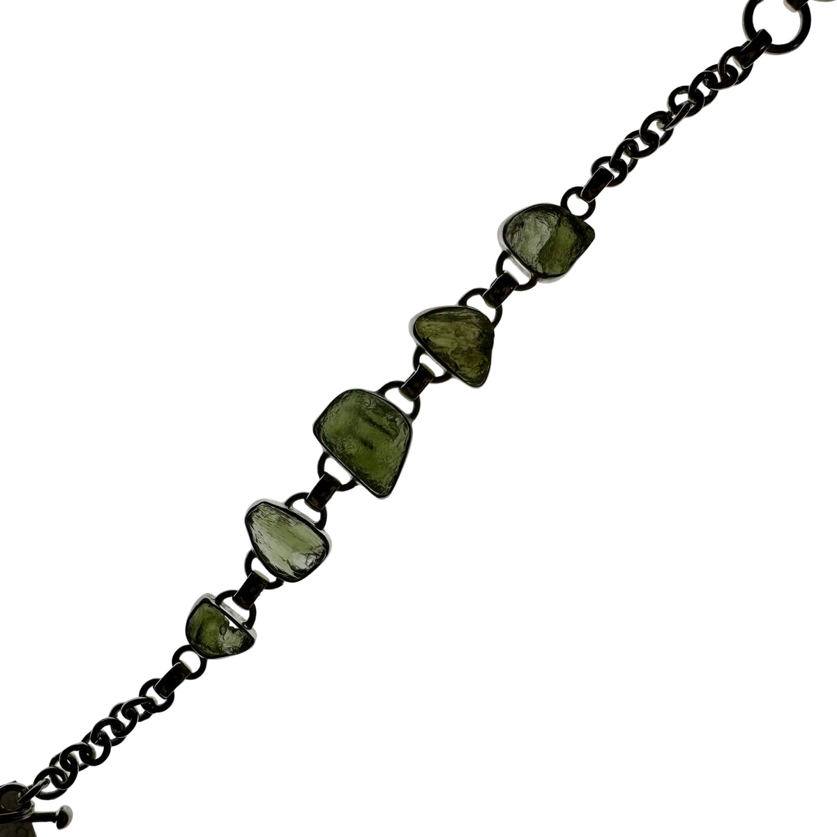 Moldavite Sterling Silver Bracelet