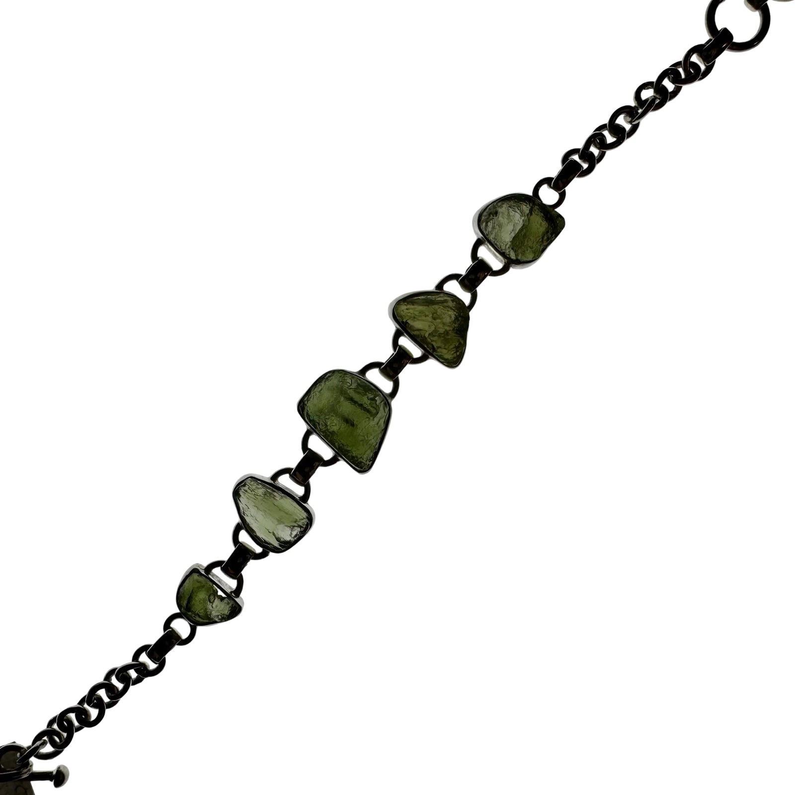 Moldavite Sterling Silver Bracelet