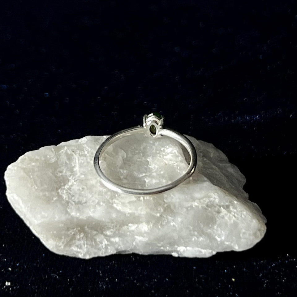 Chrome Diopside Sterling Silver Ring | Gemstone of Earth & Wisdom
