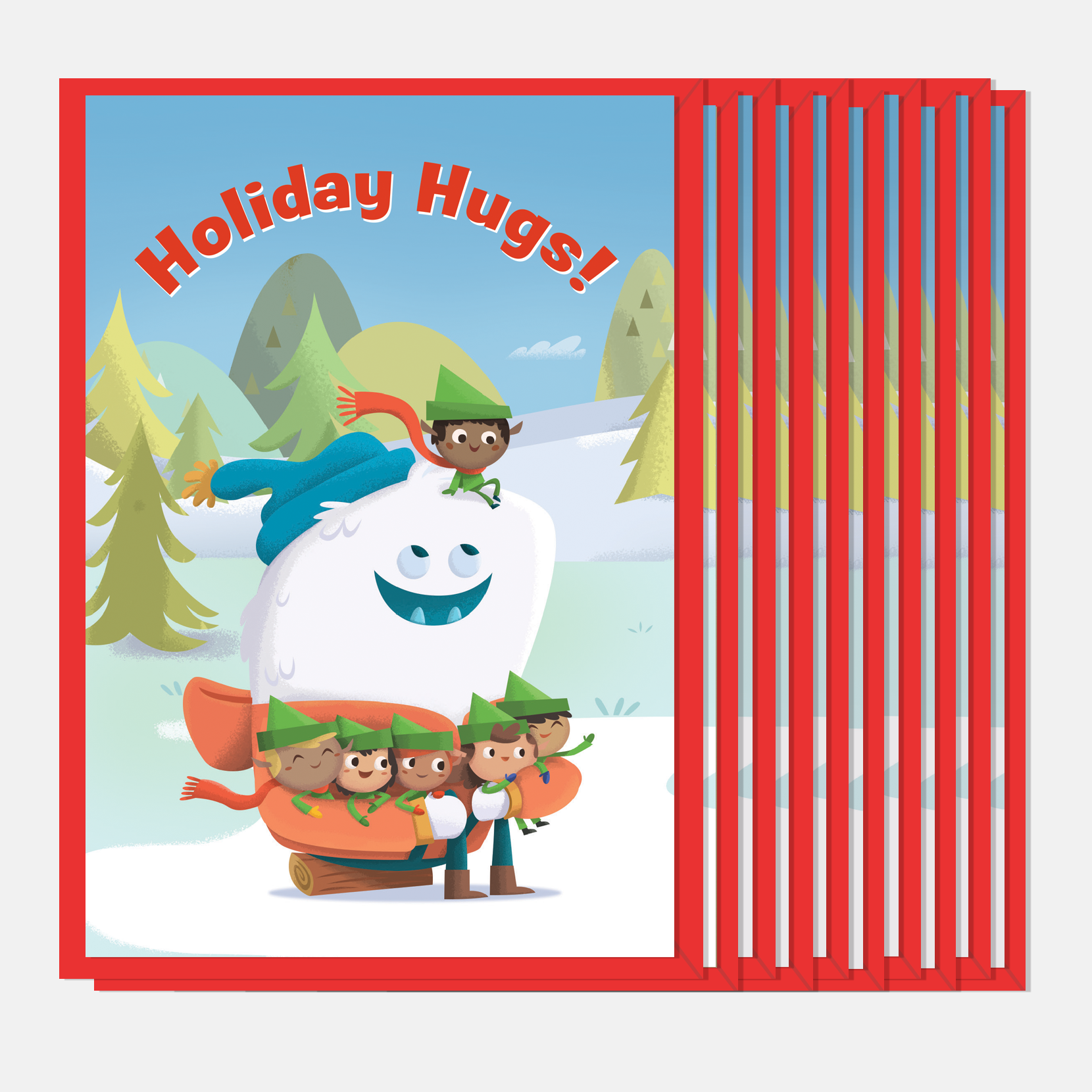 Yeti and Elves Holiday Card