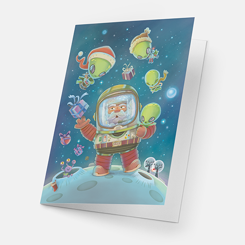 Aliens Holiday Greeting Card