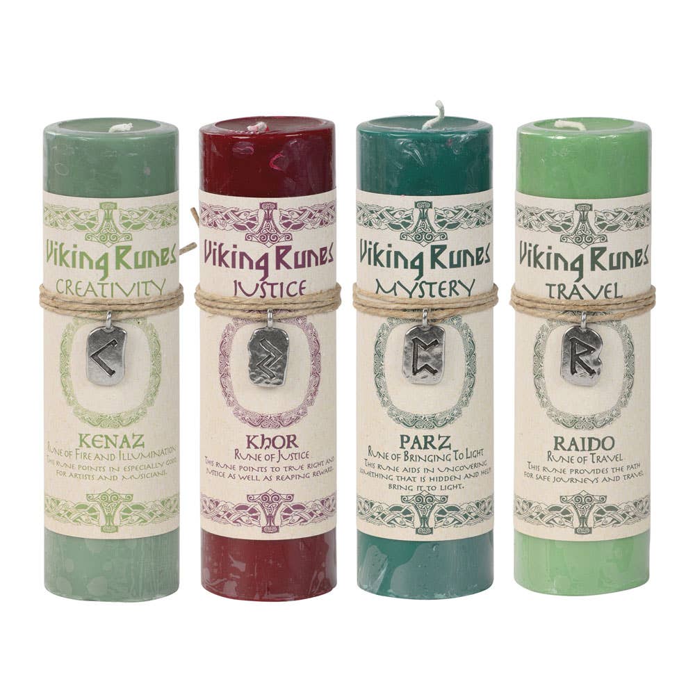 Viking Rune Pewter Pendant Candle