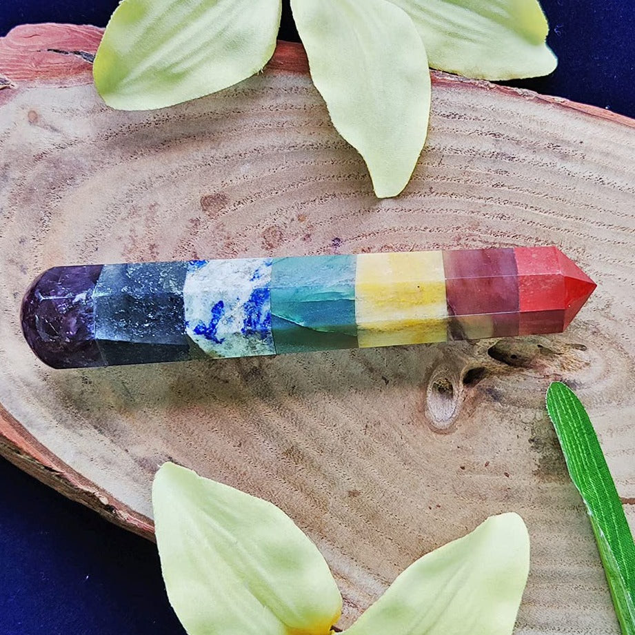 Gemstone CHAKRA Crystal MASSAGER Wand - 6"