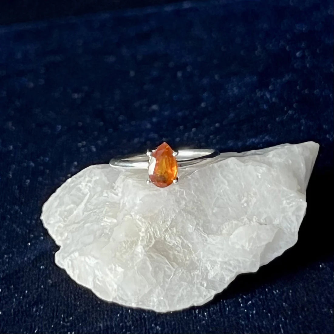 Orange Kyanite Ring Size 6 Sterling Silver