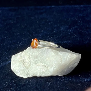 Orange Kyanite Ring Size 6 Sterling Silver