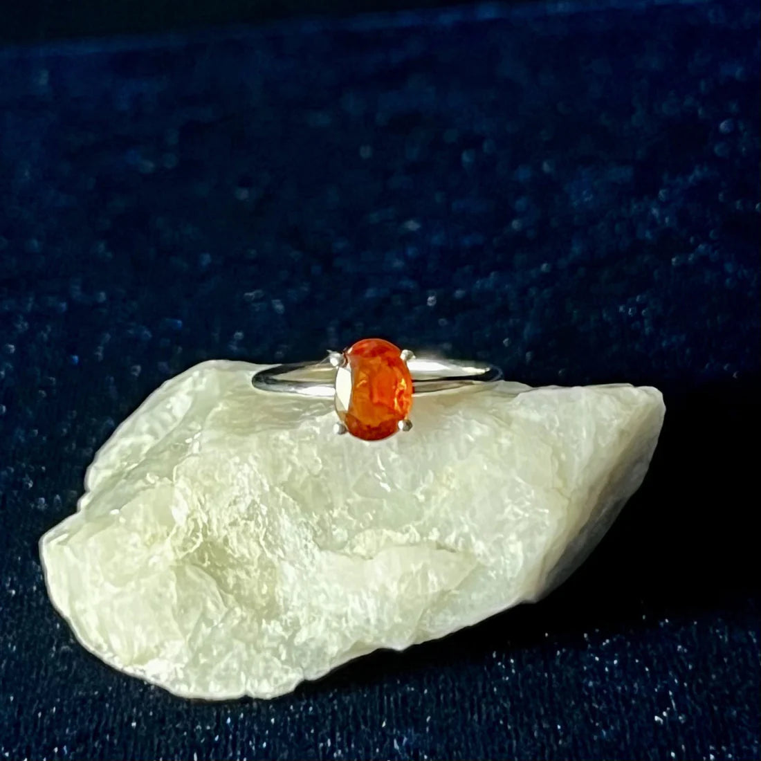Orange Kyanite Ring Size 6 Sterling Silver