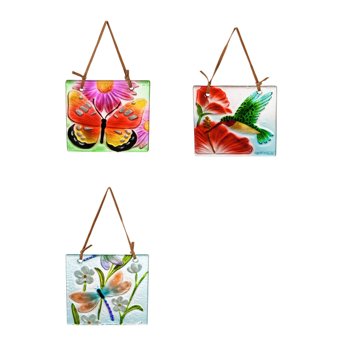 Handpainted Glass Pollinator Garden Suncatcher 4.5"