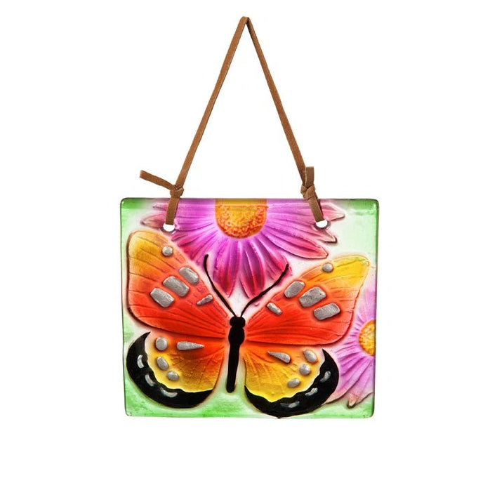 Handpainted Glass Pollinator Garden Suncatcher 4.5"