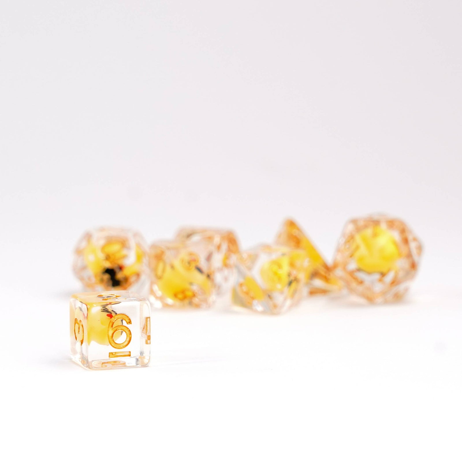 Cat Dice Resin Polyhedral Set