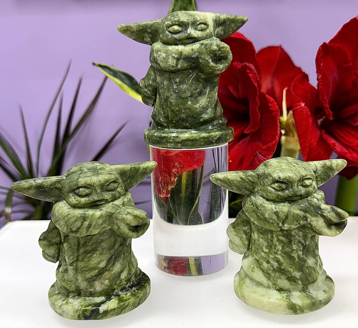 Natural Nephrite Jade Yoda 8cm Healing Energy
