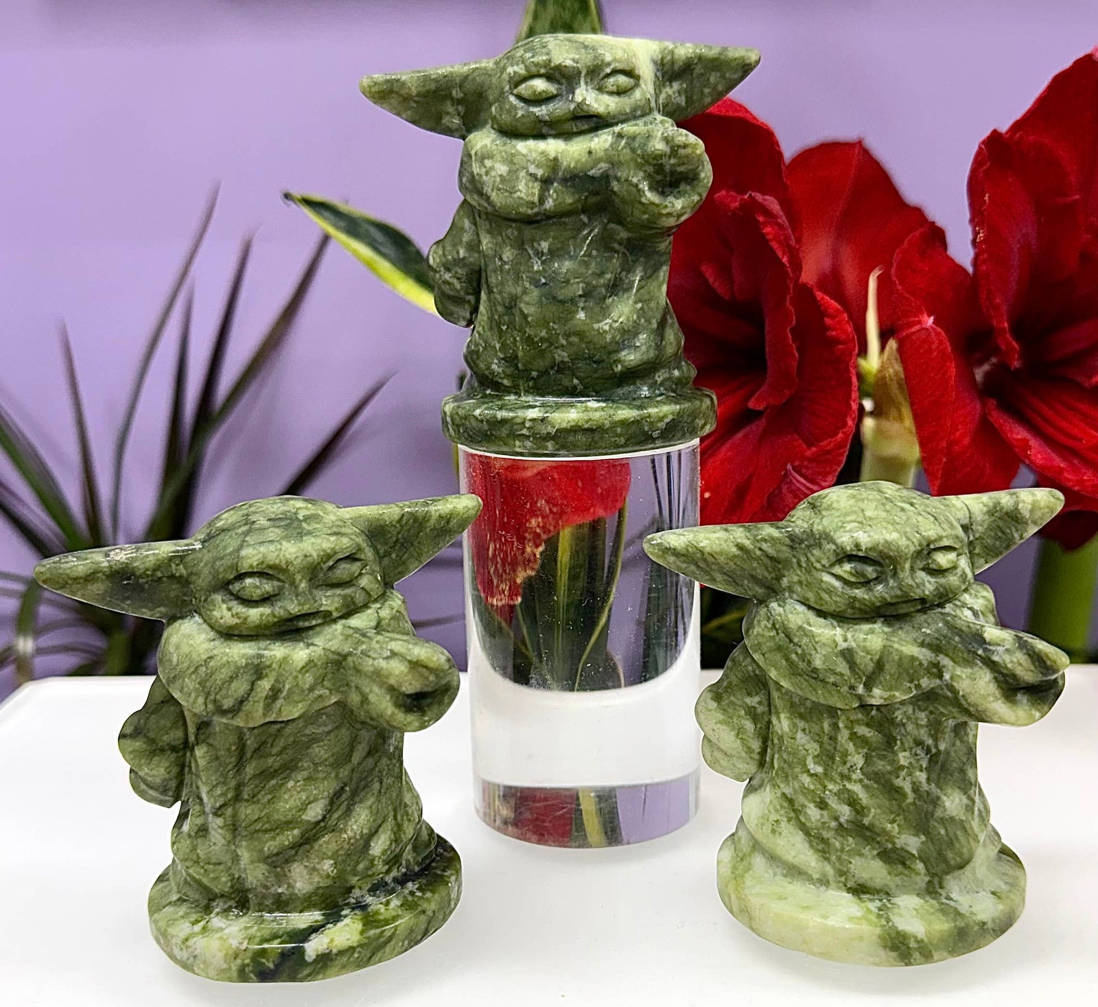 Natural Nephrite Jade Yoda 8cm Healing Energy