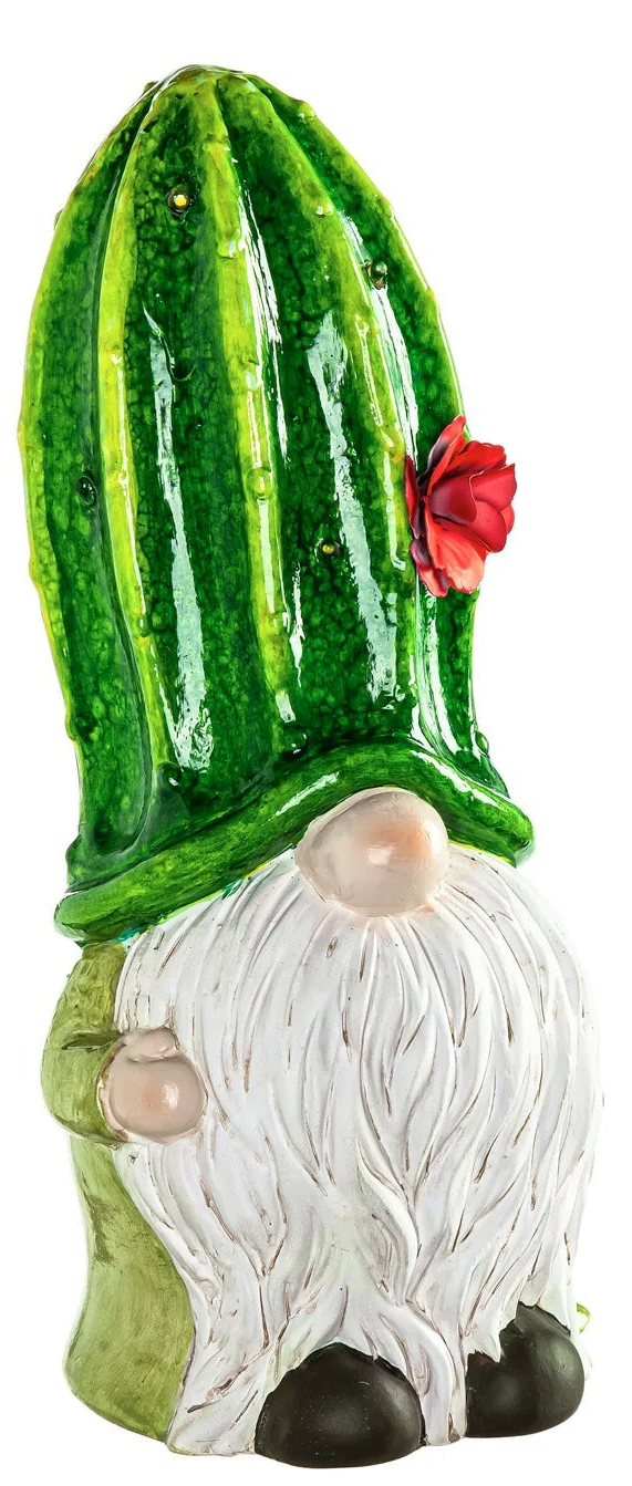LED Ceramic Cactus Gnome