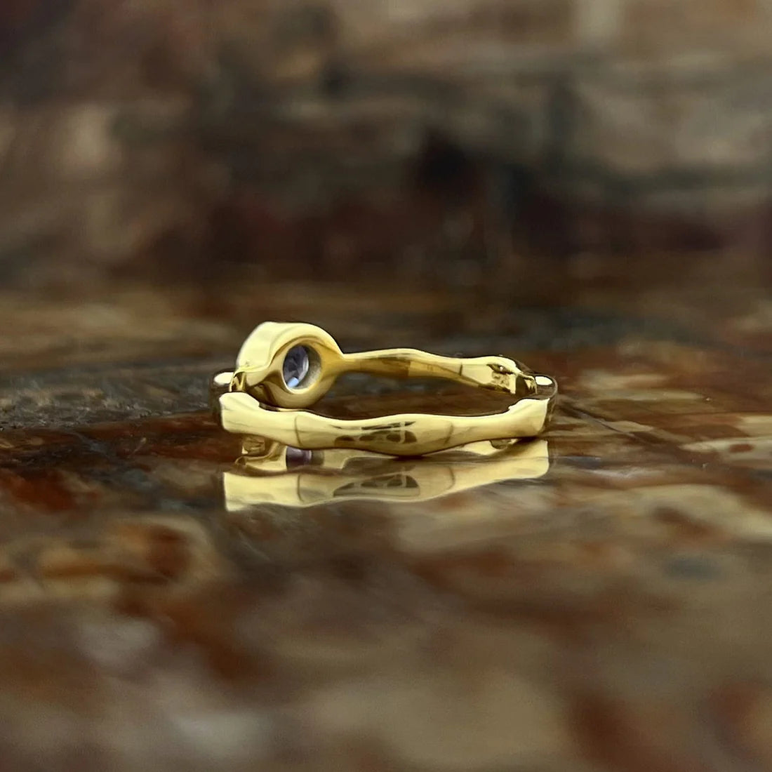 Tanzanite 18K Vermeil Gold Wavy Ring