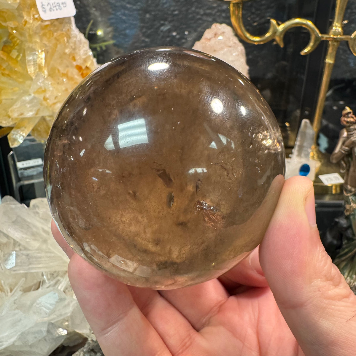 Large Smoky Quartz Sphere 694g Natural Polished Crystal Ball