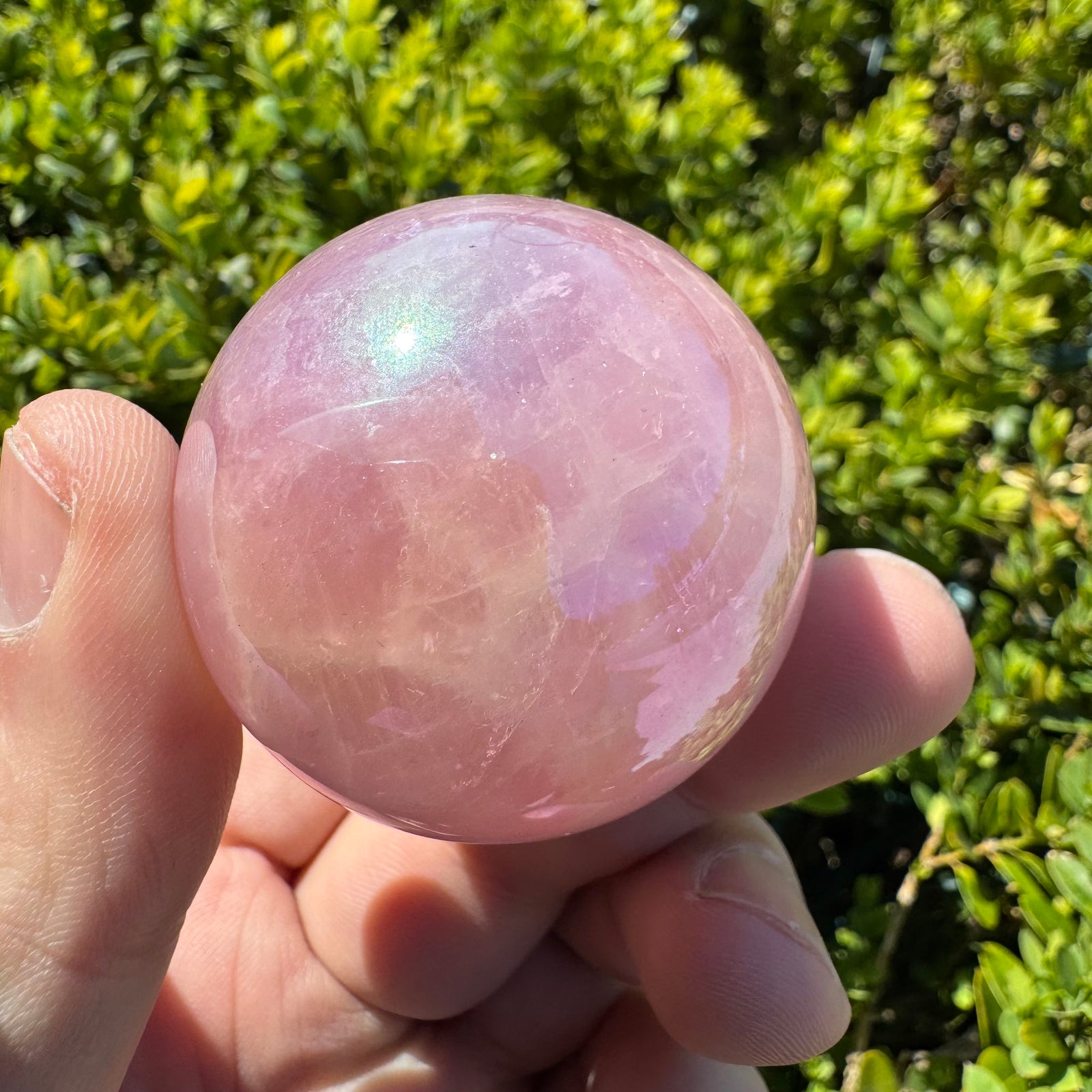 Rose Quartz Angel Aura Gemstone Sphere