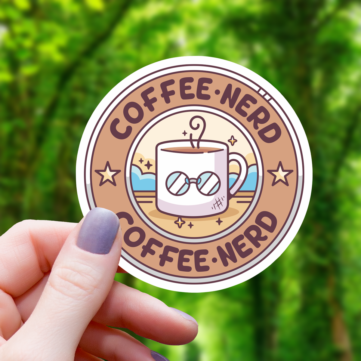 Coffee Nerd Badge Sticker - 3"