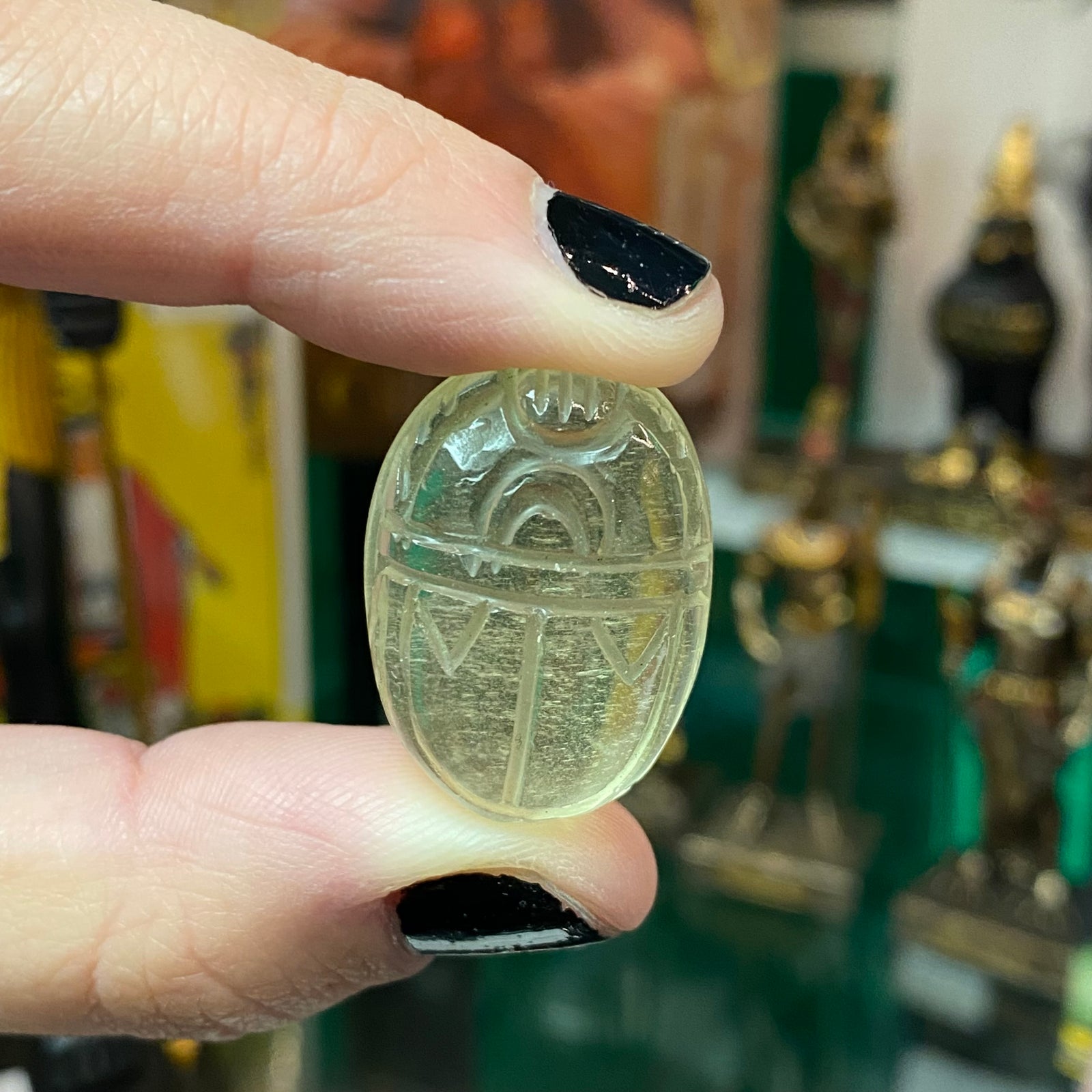 Libyan Gold Tektite Scarab Carving