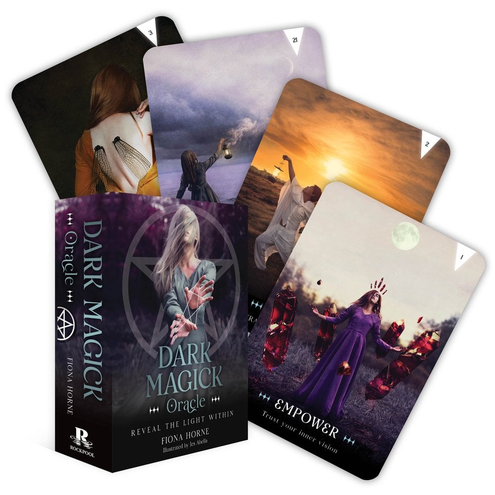 Dark Magick Oracle deck box by Fiona Horne, Rockpool Publishing
