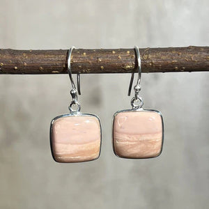 Australian Pink Opal Dangle Earrings