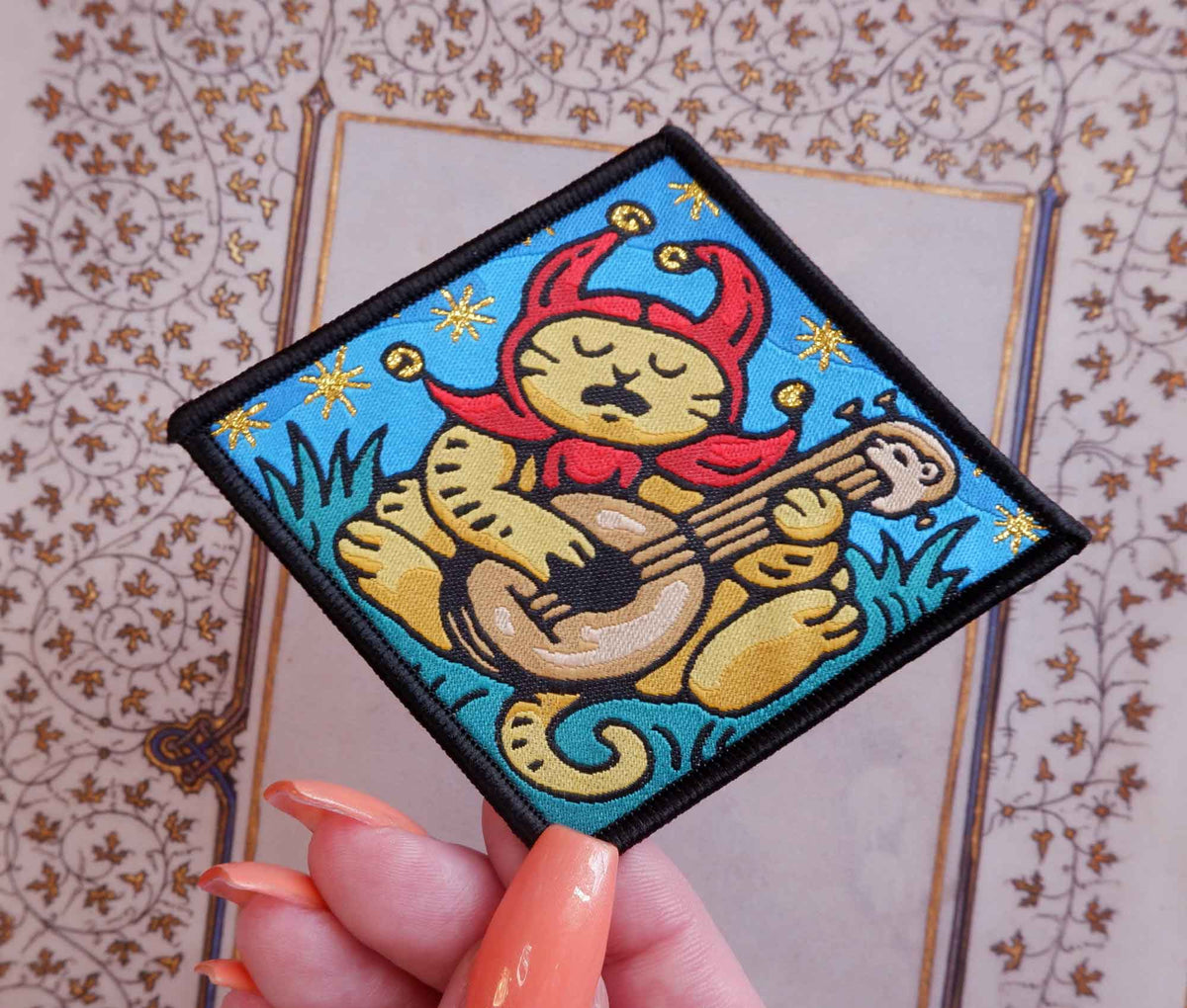 Sad Jester Cat - Woven Patch