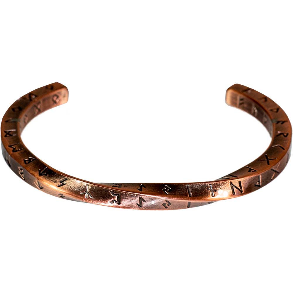 Viking Twist Bracelet with Nordic Runes - Strength & Courage