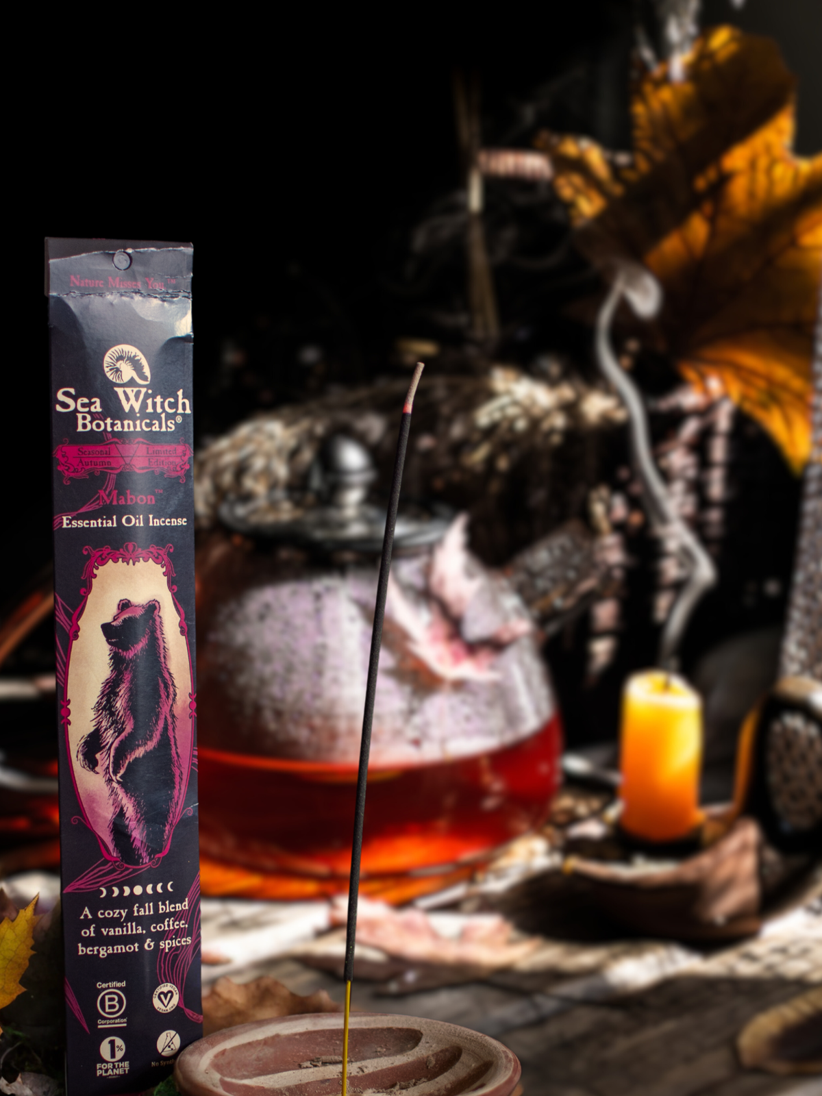 Mabon™ Incense: with All-Natural Coffee, Vanilla, Bergamot, &amp; Spices