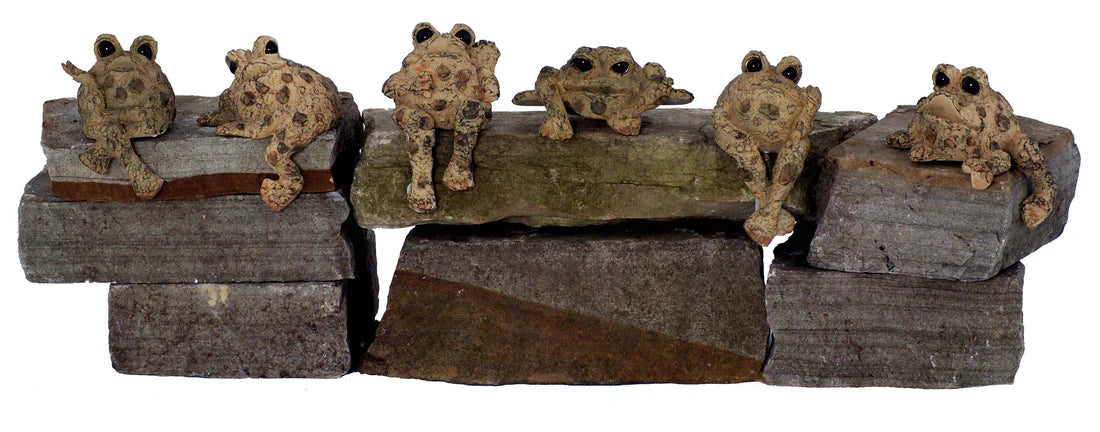 Toad Hollow Shelf Sitter Toad Figurine | Mini Garden Toad Decor