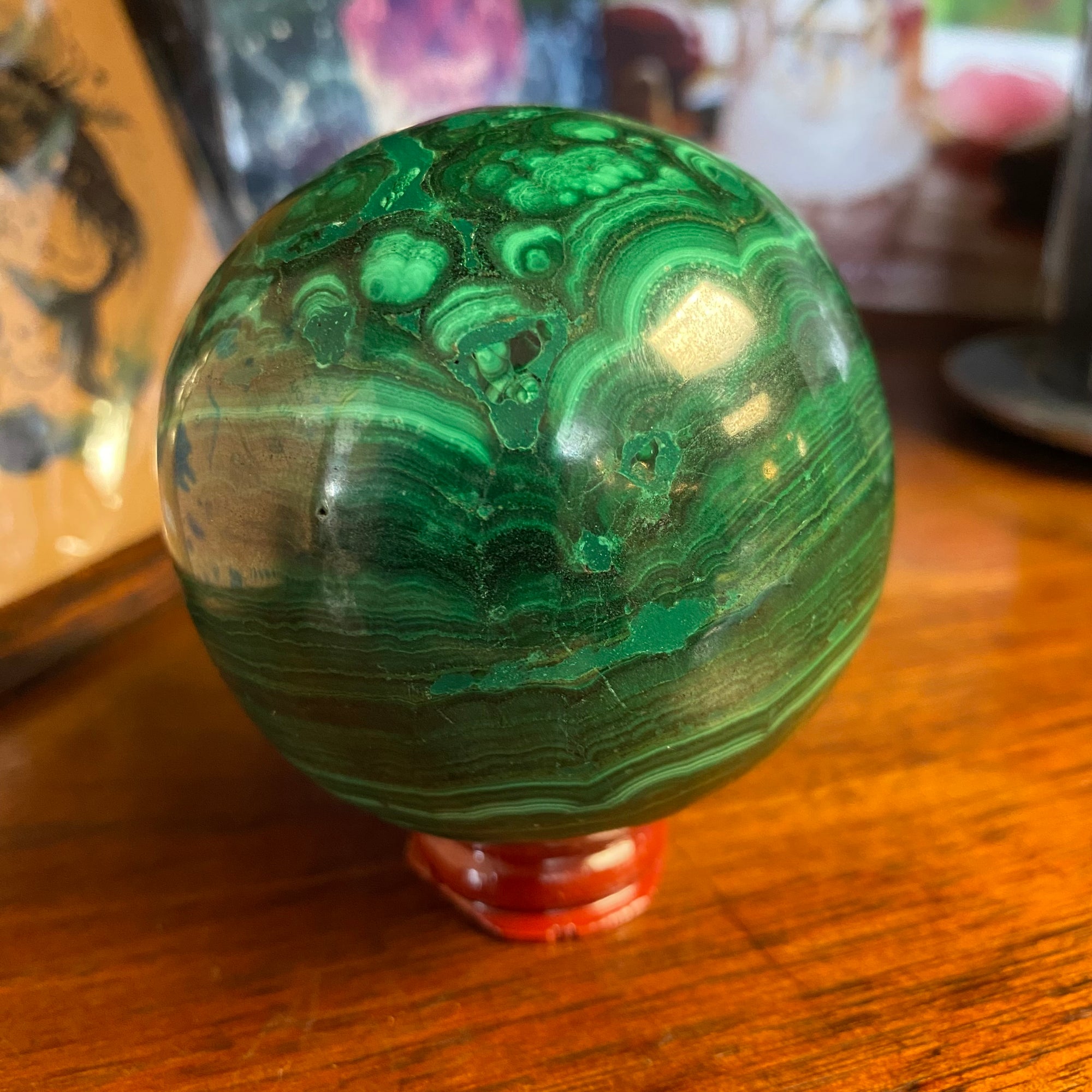 Malachite Polished Gemstone Sphere