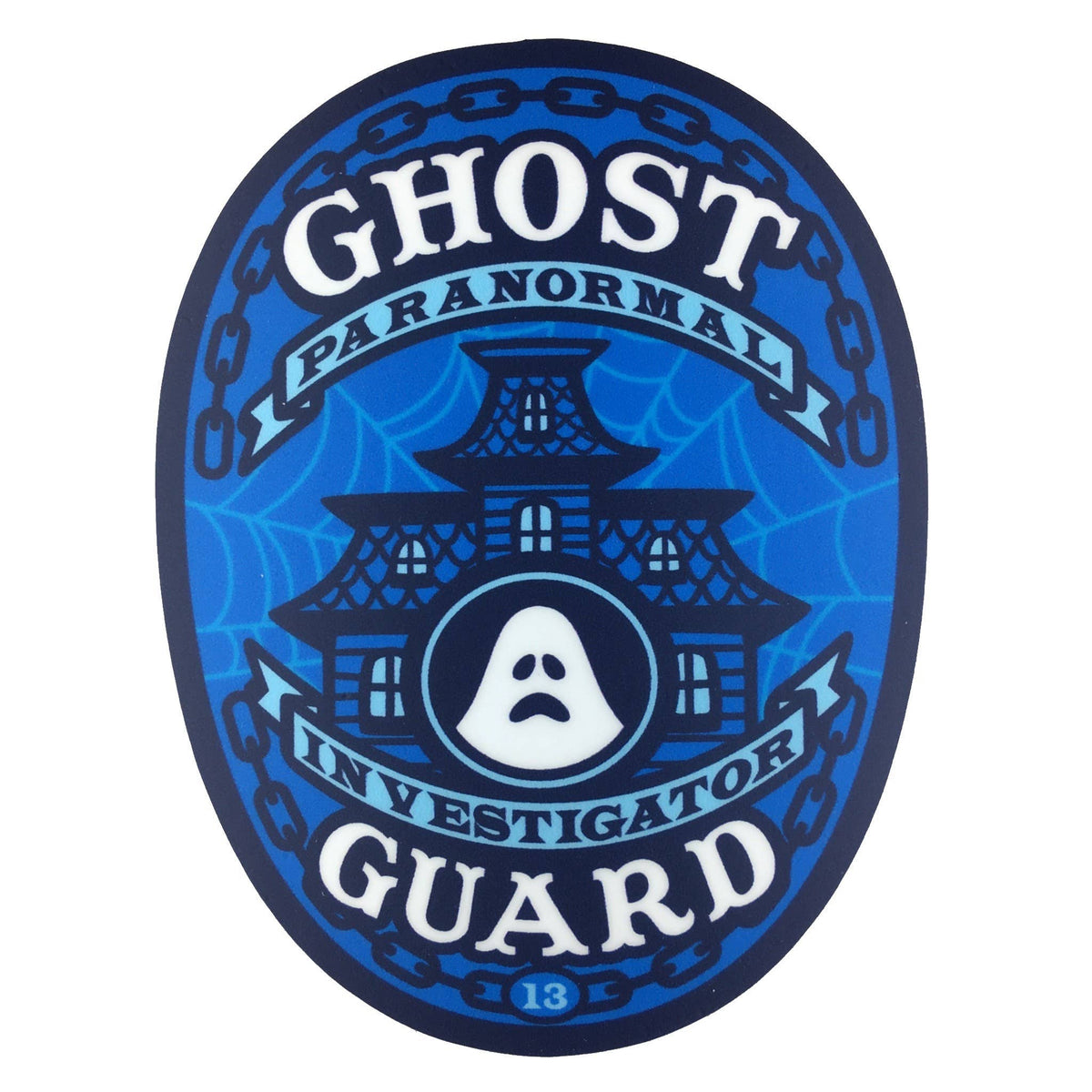 Paranormal Investigator Police Badge Ghost Sticker Ghost Guard