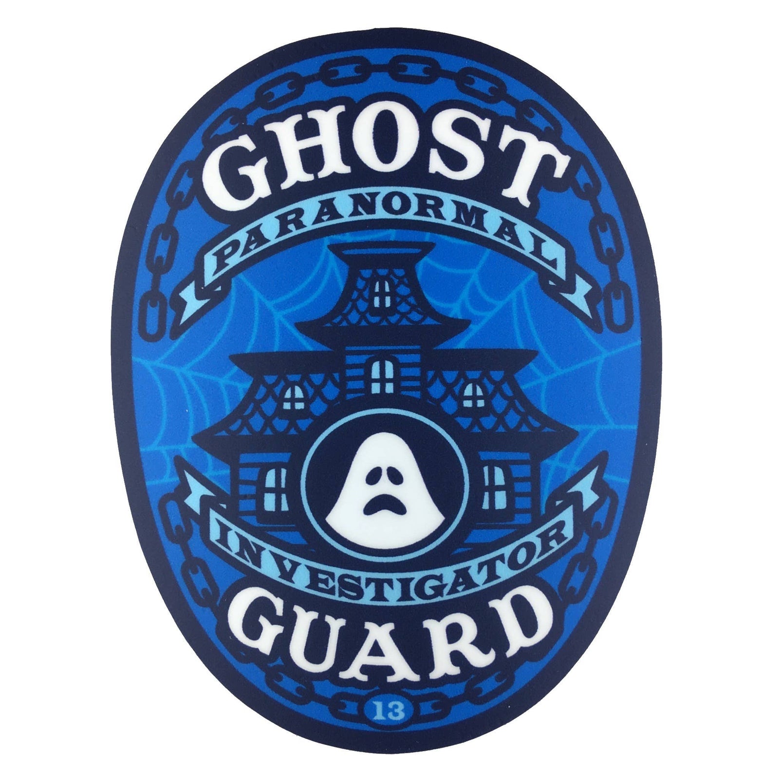 Paranormal Investigator Police Badge Ghost Sticker Ghost Guard