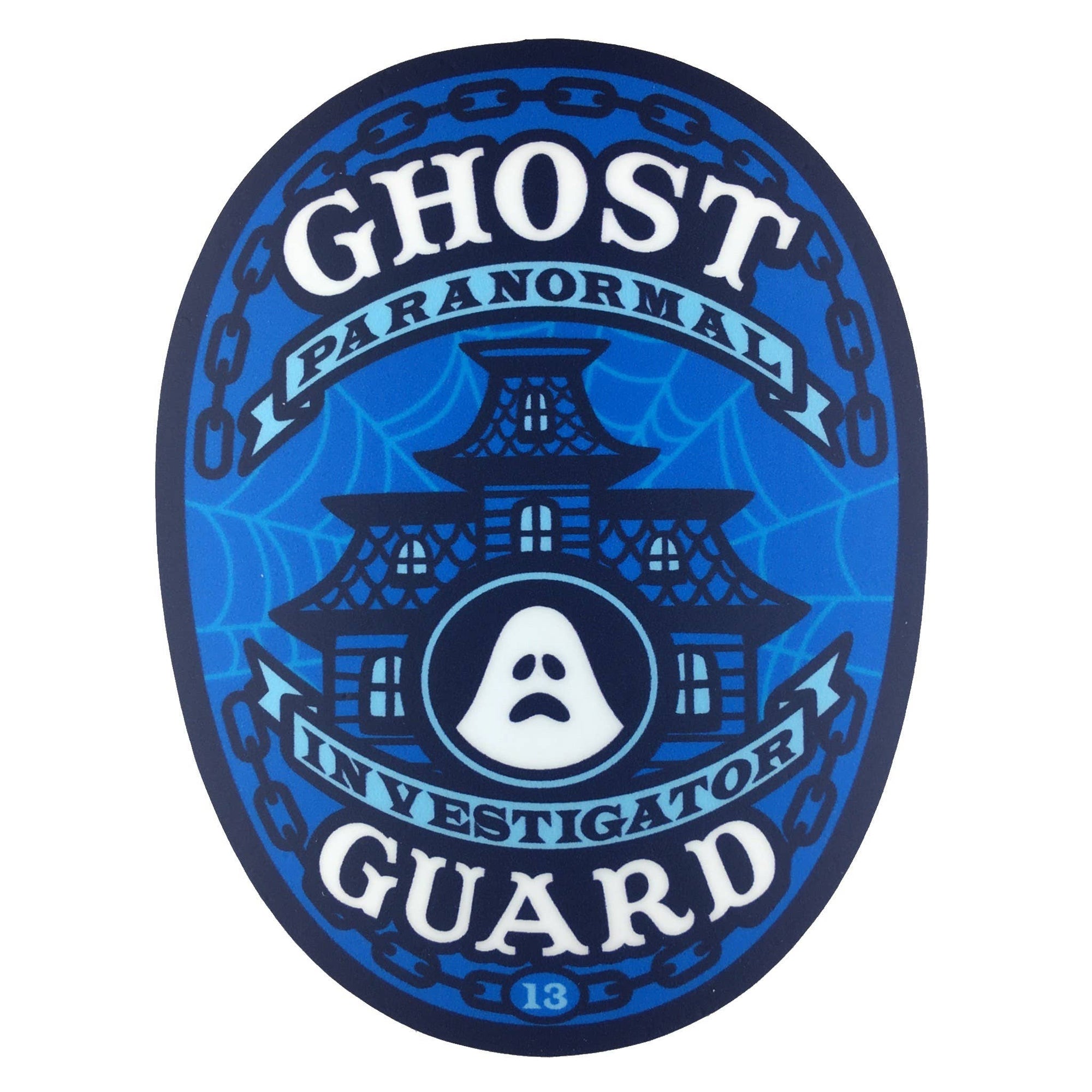 Paranormal Investigator Police Badge Ghost Sticker Ghost Guard