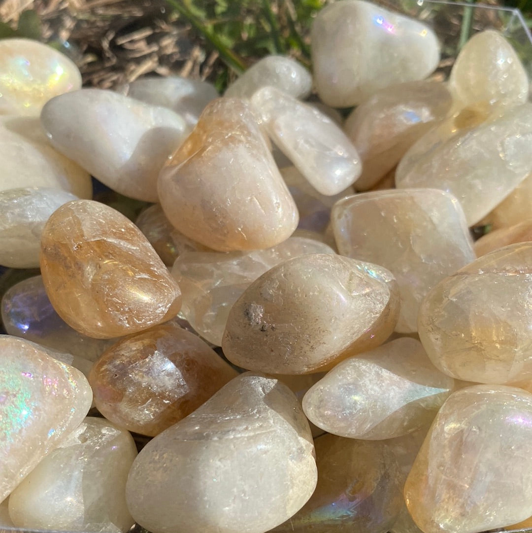 Angel Aura Citrine Tumbled Gemstone Cast a Stone