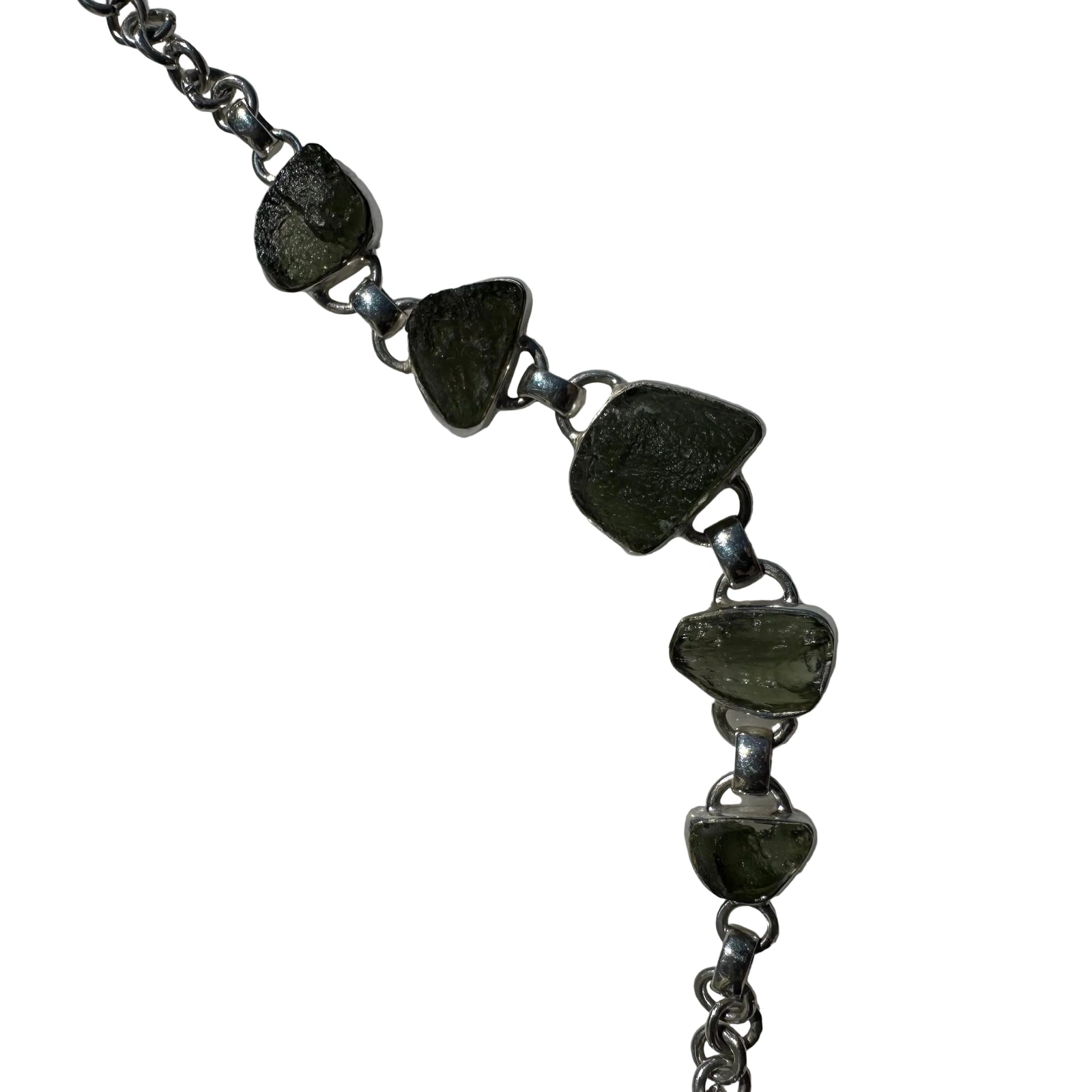 Moldavite Sterling Silver Bracelet