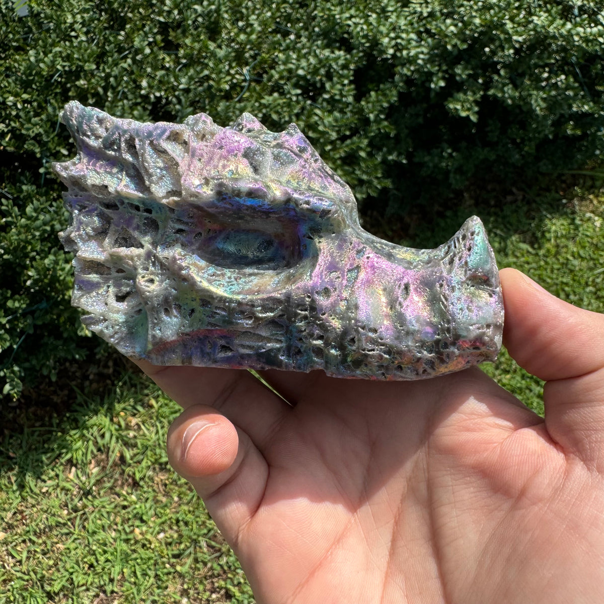 Angel Aura Sphalerite Gemstone Dragon Skull