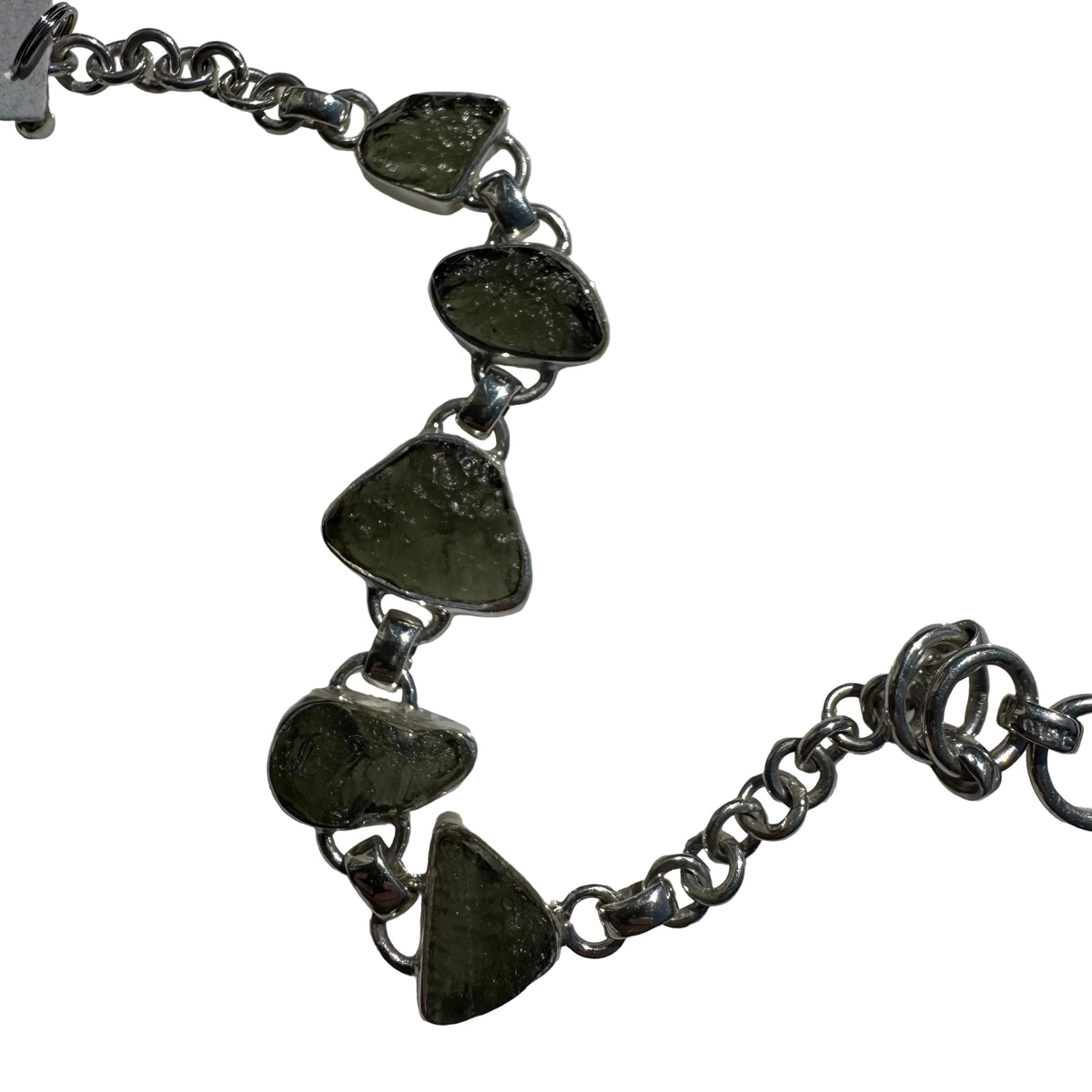 Moldavite Sterling Silver Bracelet