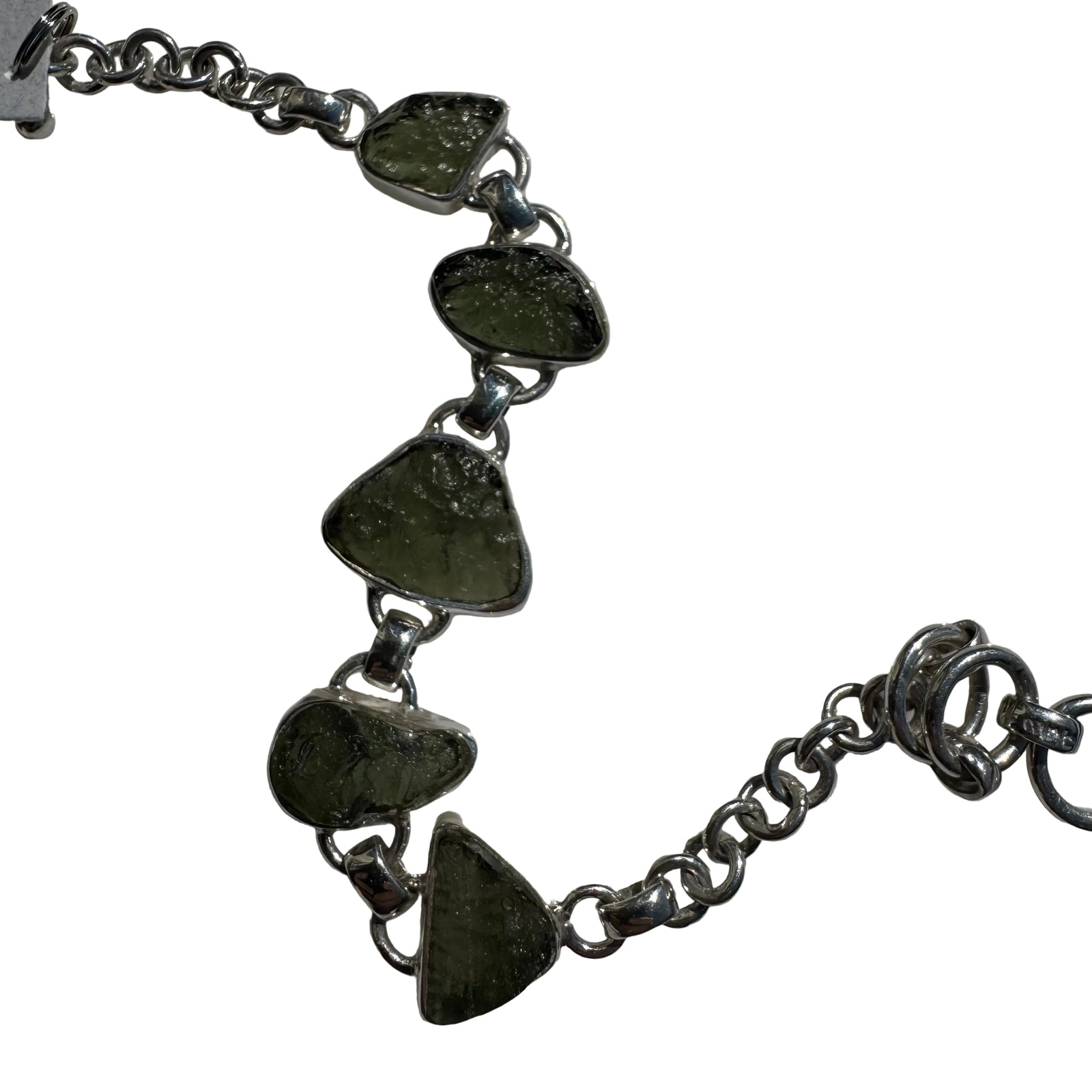 Moldavite Sterling Silver Bracelet