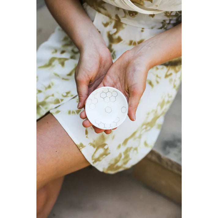 Sweet as Honey 14k Gold Bead Bracelet and Jewelry Dish Set
