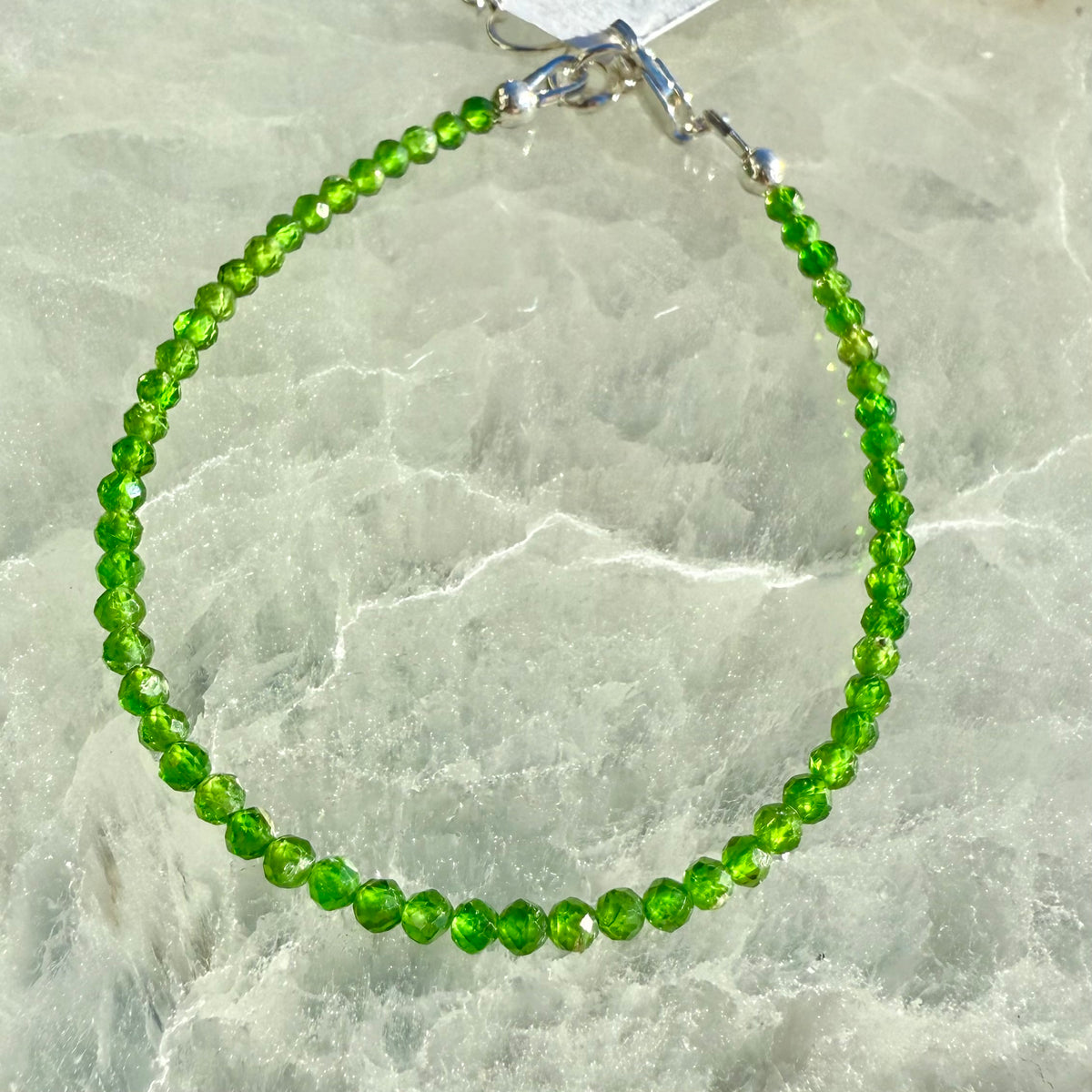 Dainty Faceted Gemstone Bracelet