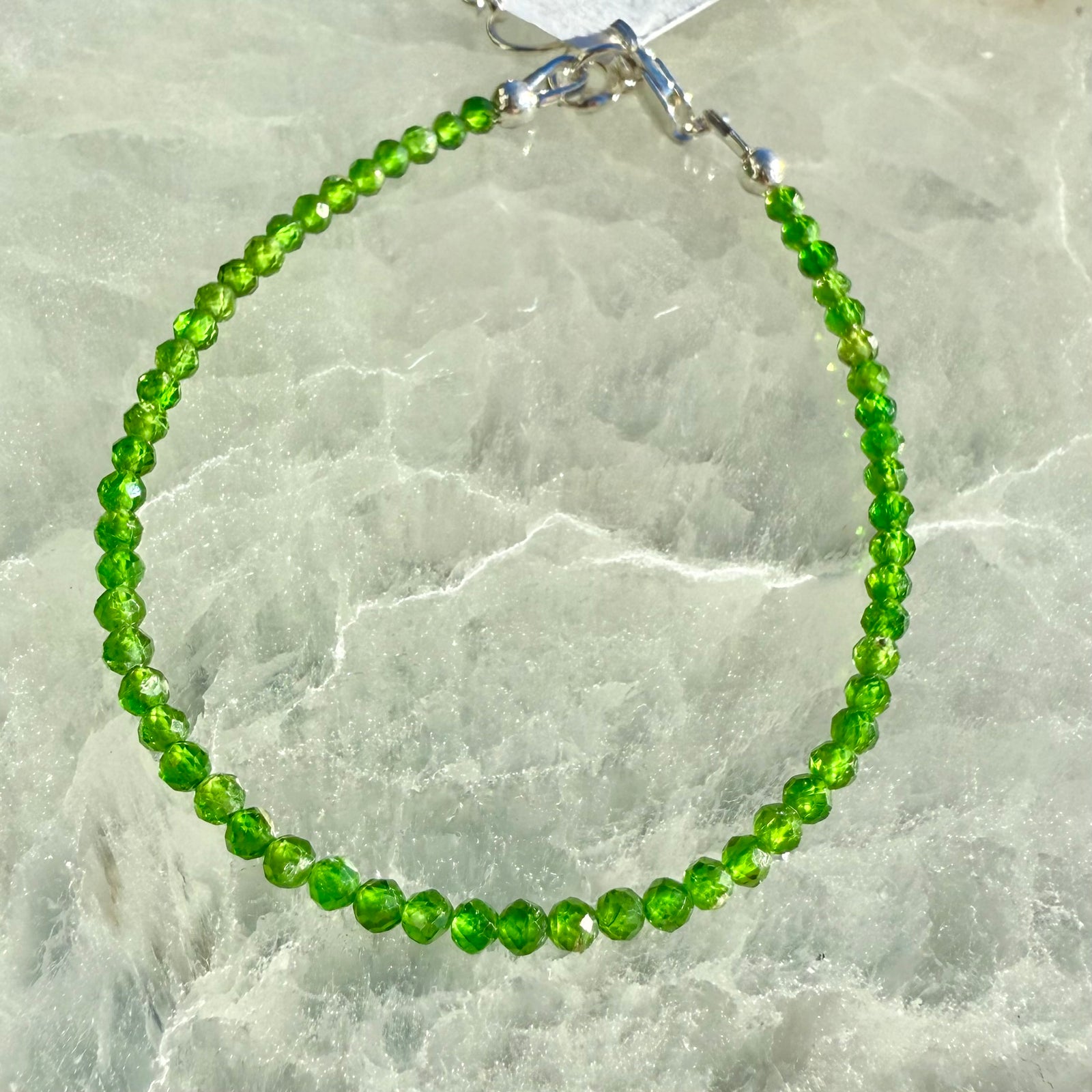 Dainty Faceted Gemstone Bracelet