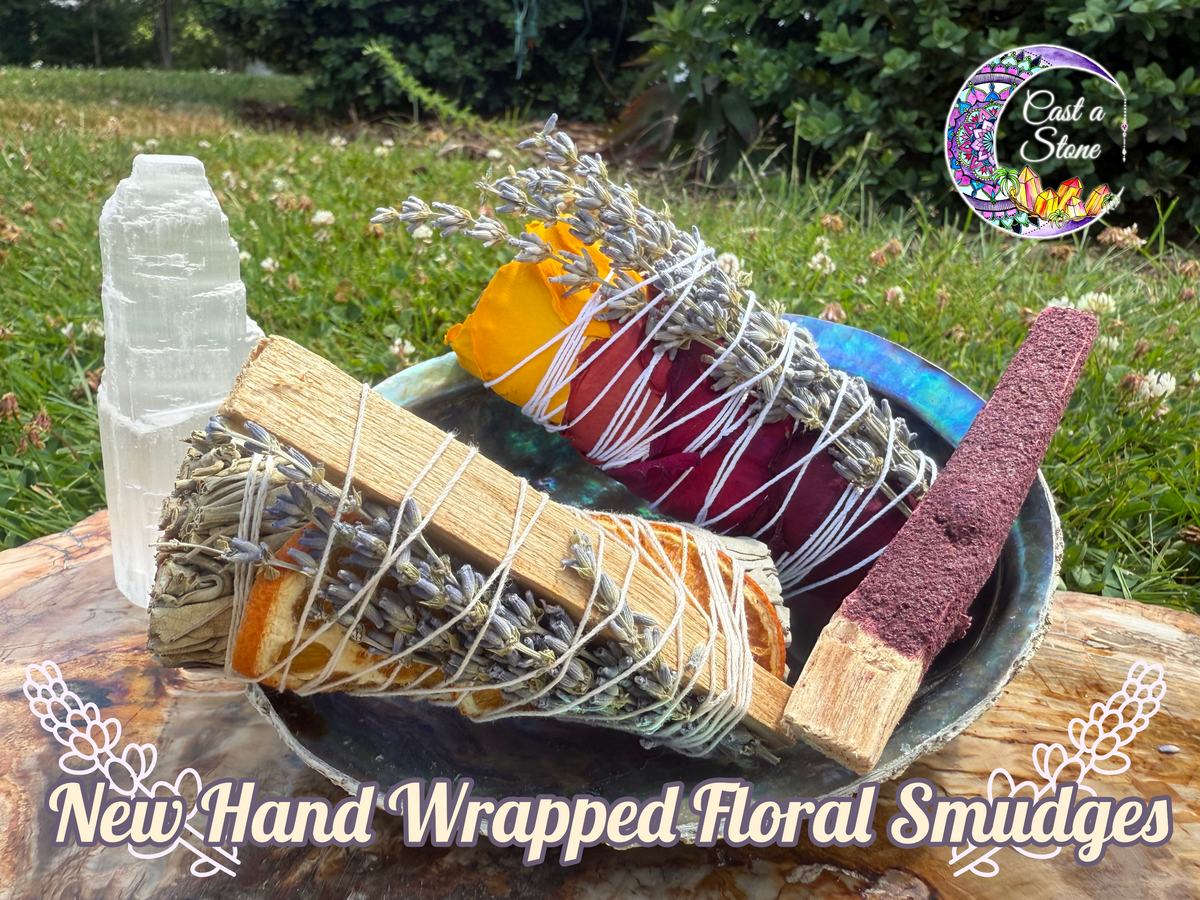 Handcrafted Floral Smudge Stick | Sage & Botanicals for Cleansing