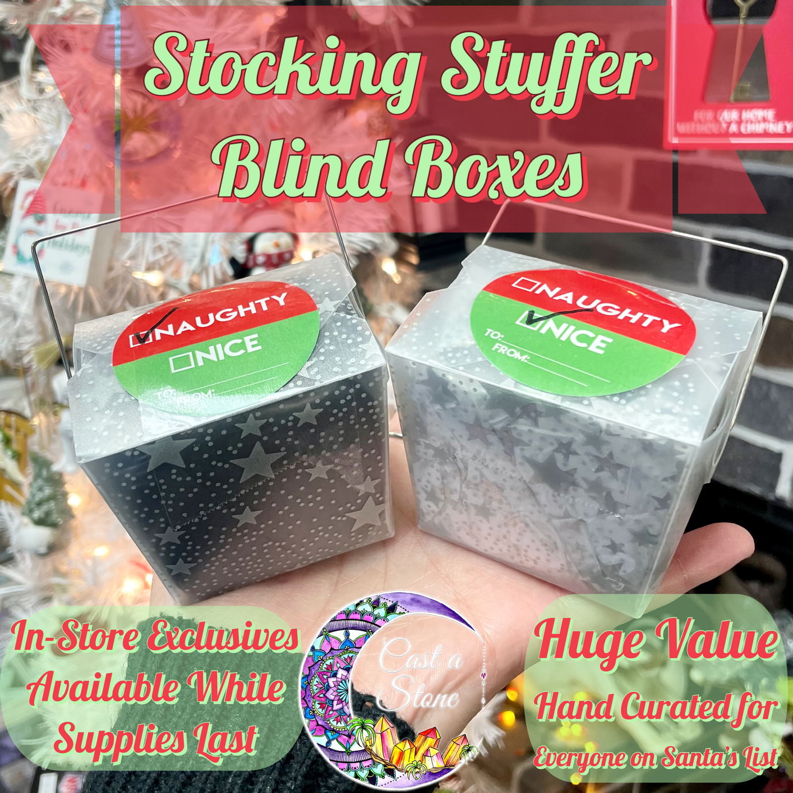 Naughty or Nice Blind Box Prefilled with Toys and Crystals