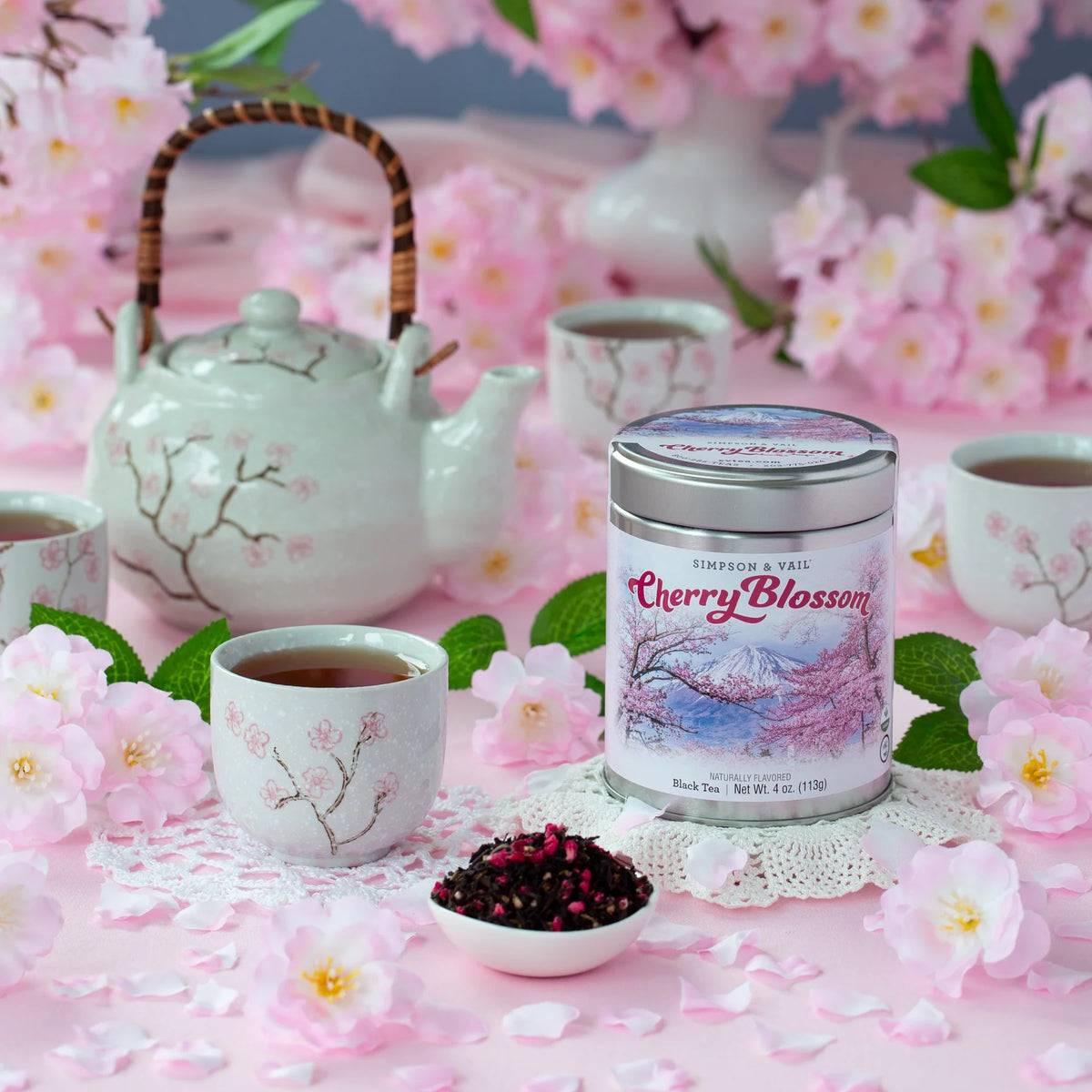 Cherry Blossom Black Tea 4 Ounce Tin