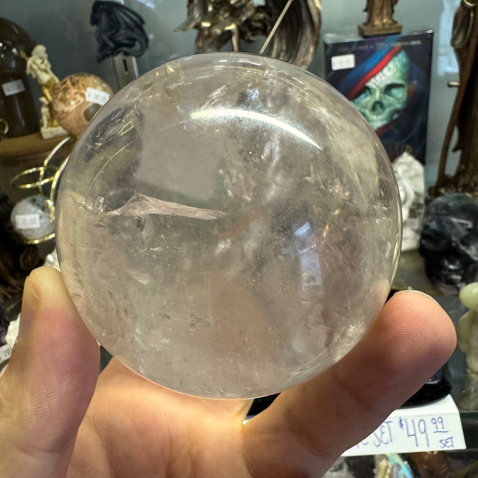 Clear Quartz Sphere 818g – Natural Polished Crystal Ball | Large Transparent Quartz Crystal