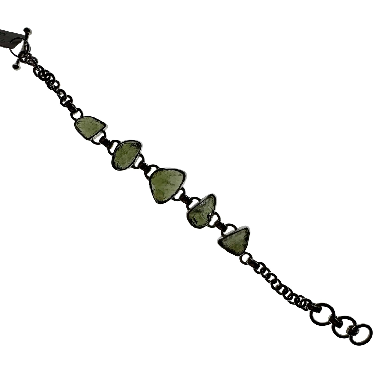 Moldavite Sterling Silver Bracelet